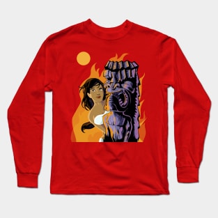 Wahine, Moon and Fire Long Sleeve T-Shirt